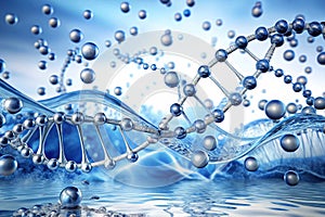 3D Illustration of DNA Molecule Model from Water