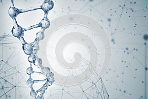 3d illustration of DNA molecule model from water.