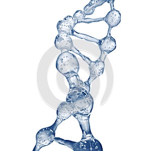 3d illustration of DNA molecule model from water.