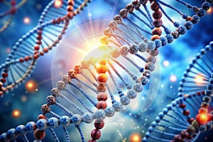 DNA molecules design illustration. 3d rendering photo