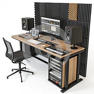 3D illustration of editing studio icon isolated on white background