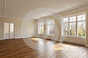 Empty interior room 3D illustration