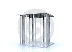 Empty metal cage