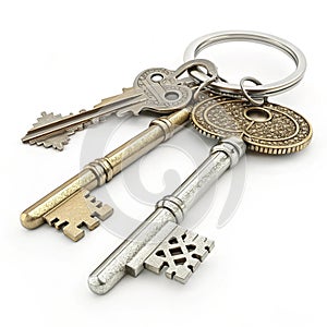 Encryption keys 3D icon illustration isolated on white background photo