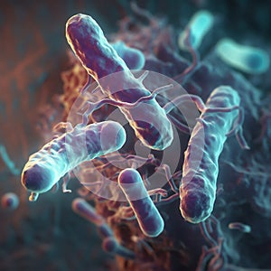 3D illustration of the Enterobacteriaceae