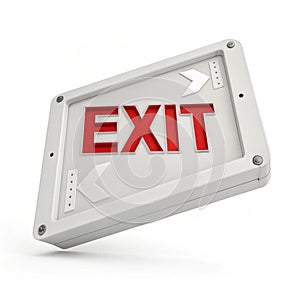 Exit Sign 3D Illustration photo