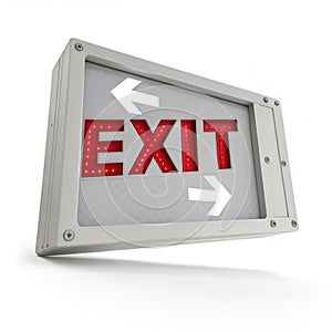 Exit Sign 3D Illustration photo