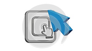 Click Action: Cursor and Finger Icon on Button