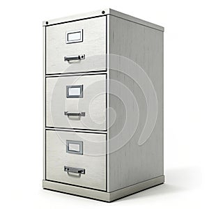 3D illustration of file cabinet icon isolated on white background photo