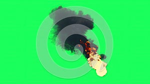 Fire Ball Explosion on green screen