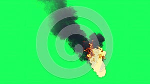 Fire Ball Explosion on green screen
