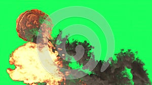 Fire Ball Explosion on green screen