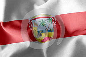 3D illustration flag of Atlantico is a region of Colombia. Wavin photo
