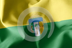 3D illustration flag of Vichada is a region of Colombia. Waving photo