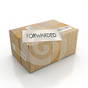3D Package Forwarded Illustration isolated on white background
