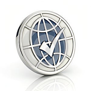 3D illustration of global service icon isolated on white background photo