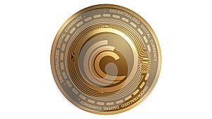 3d Illustration Golden Bittorrent BTT Cryptocurrency Coin Symbol photo