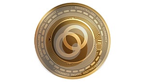 3d Illustration Golden Celo Cryptocurrency Coin Symbol photo