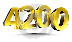 Number 4200 gold 3d.
