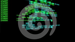 Hacker code running down a computer screen terminal