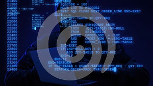 Hacker code running down a computer screen terminal