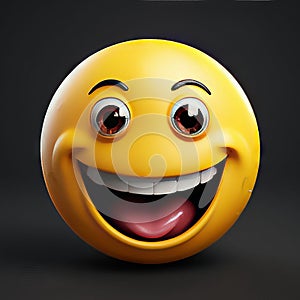 3d illustration of happy emoticon smile with smiley face
