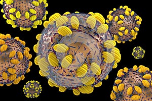 Hepatitis C HCV virus 3D illustration photo