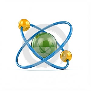 a 3D Illustration of a helium atom