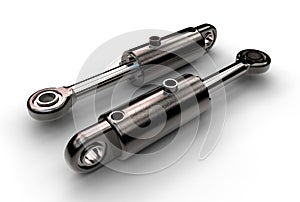 3d illustration of hydraulic cylinder