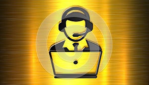 3D illustration icon businessman with a telephone connection. Business concept