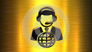 3D illustration icon businessman with a telephone connection. Business concept