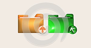 3D Illustration Icon Upload Data As Folder data loading symbol