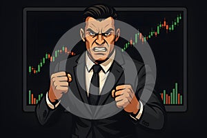 2D Illustration Image of Emotions in the Market