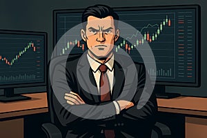 2D Illustration Image of Market Fighting Spirit