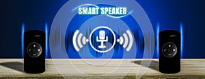 3D illustration Intelligent Speaker of Future,recording, learning,memorizing and commanding owner,Artificial Intelligence photo