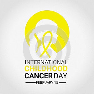 3D illustration International Childhood Cancer day (ICCD) is observed every year on February 15 photo