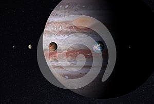 3D illustration of Jupiter with gargantuan red spot