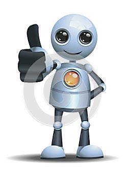 3d illustration of little robot business handed thumb up photo