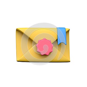 3d illustration of mail envelope, email, communication, and business messaging