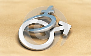 Gender symbols, male and female photo