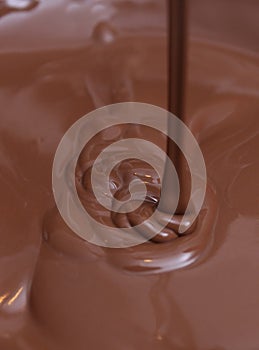 3D Illustration of a Melted brown chocolate