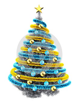 3d with tinsel blue photo