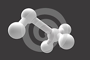 3D Illustration: Methanol Molecule