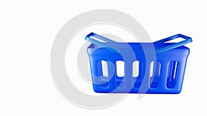 3D illustration Minimal shopping basket icon Logo illustration and design. An online shop and marketplace element