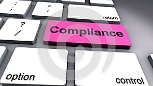 3D Illustration of Modern Keyboard with the Word Compliance