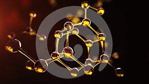 3d illustration of molecule model. Science background with molecules