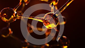 3d illustration of molecule model. Science background with molecules