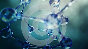 3d illustration of molecule model. Science background with molecules