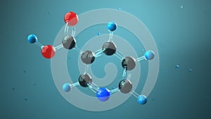 3D illustration Molecule Vitamin B3