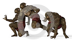3D Illustration Of A Mutants Monster Isolated on White